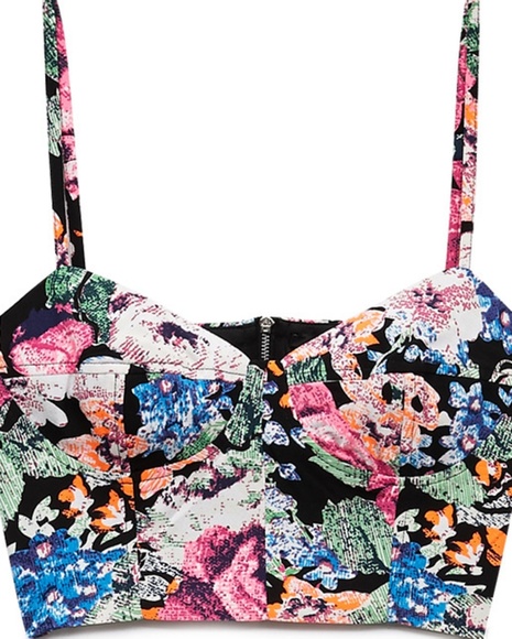 Forever 21 Floral Crop top Bralette size Medium - Picture 3 of 8
